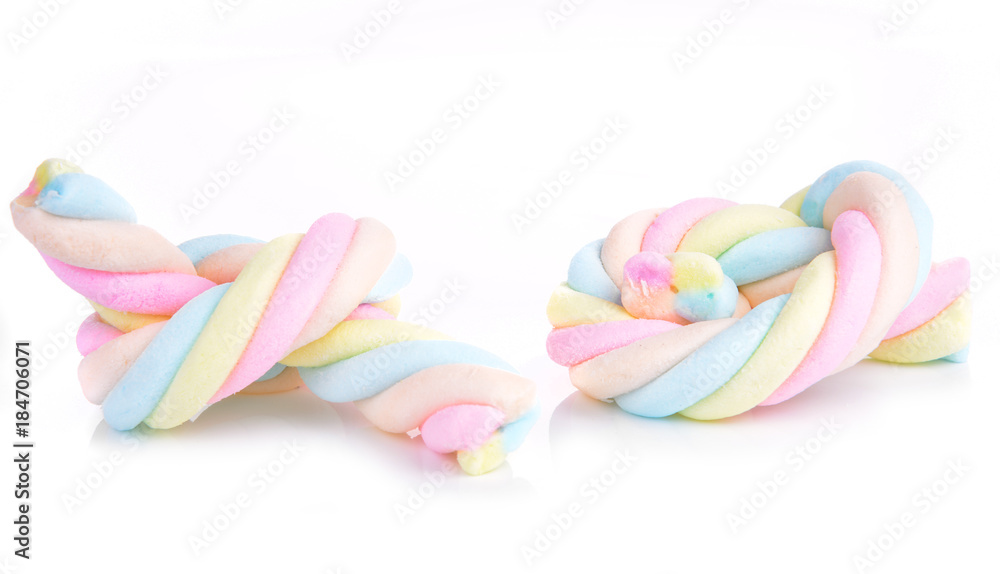 marshmallows isolated on white background marshmallows isolated on white background