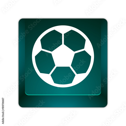 grüne 3D Taste - Fußball