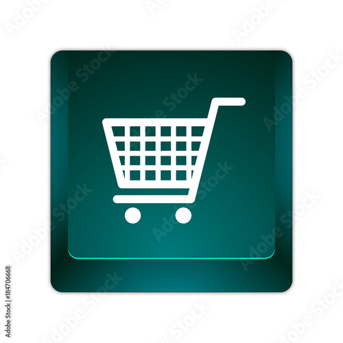 grüne 3D Taste - Einkaufswagen - Shop