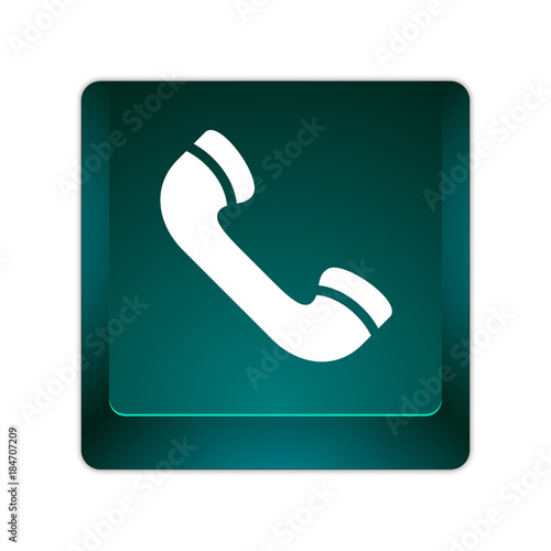 grüne 3D Taste - Telefon - Kundenservice