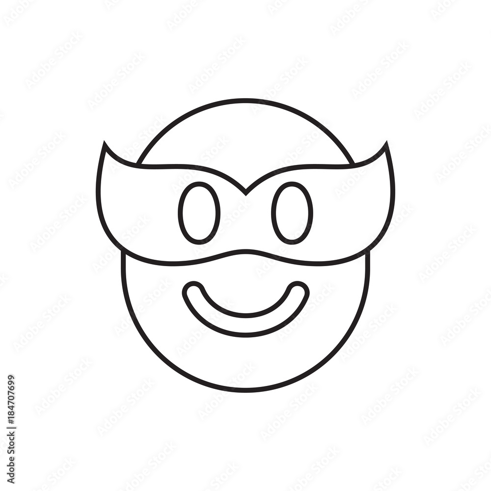 Obraz premium emoji in mask icon illustration