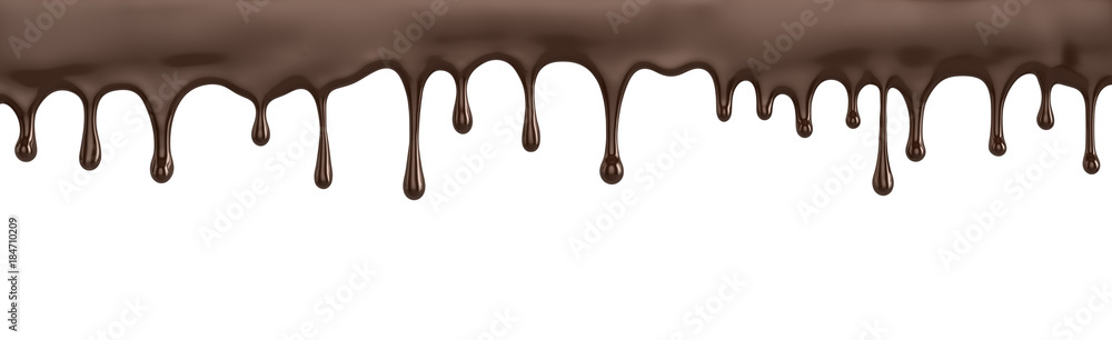 Chocolate stream on a white background. 3D illustration Chocolate stream on a white background. 3D illustration