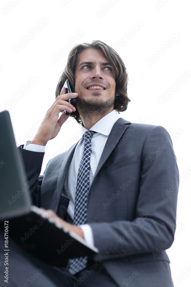 closeup.successful businessman talking on the phone closeup.successful businessman talking on the phone
