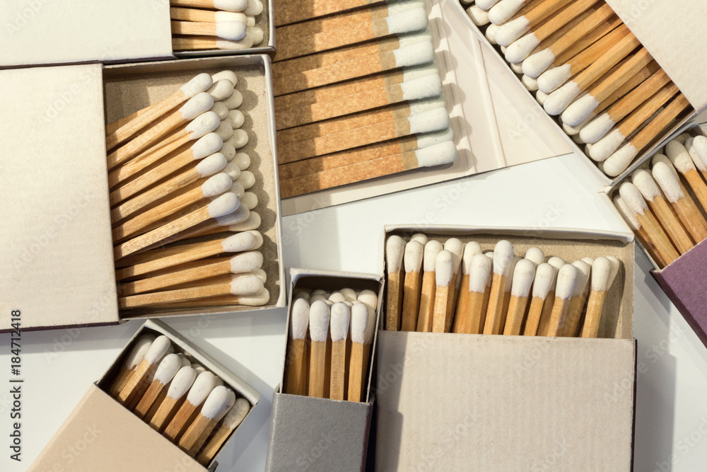 Collection of matchboxes, isolated on white. Collection of matchboxes, isolated on white.