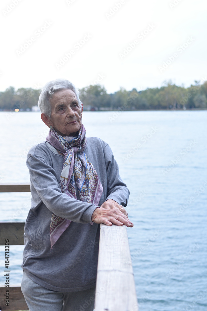 Fototapeta premium portrait of a senior woman on the outside