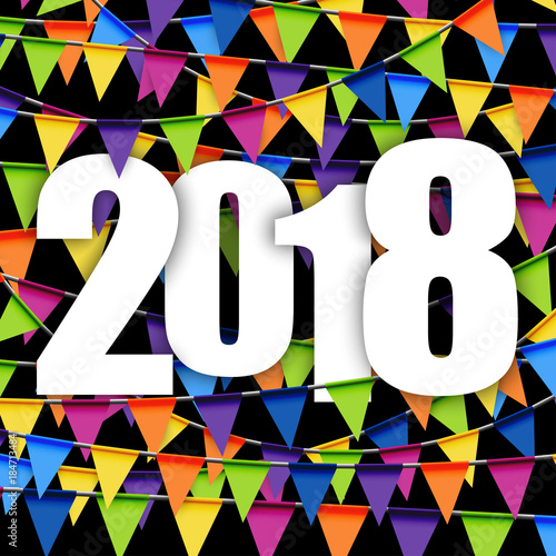 garlands background New Year 2018