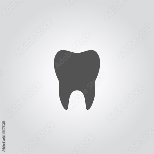 Tooth icon. Vector illustratin of human tooth silhouette, isolated on white background.