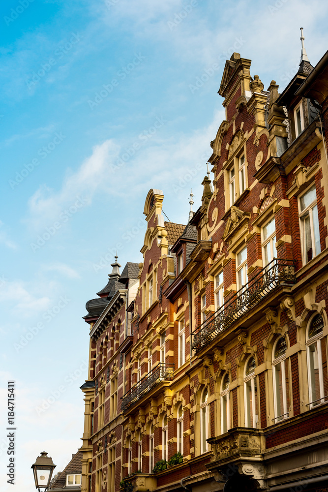Beautiful street view of Traditional old buildings in Aachen, Germany, Europe
