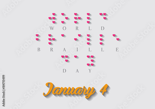 Poster for World Braille Day (January 4). World Braille Day vector illustration. vector illustration poster to world Braille day.