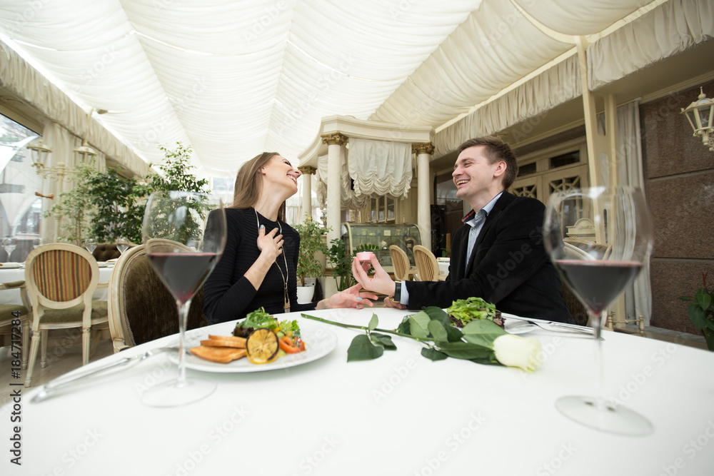 Marriage proposal at a restaurant Marriage proposal at a restaurant