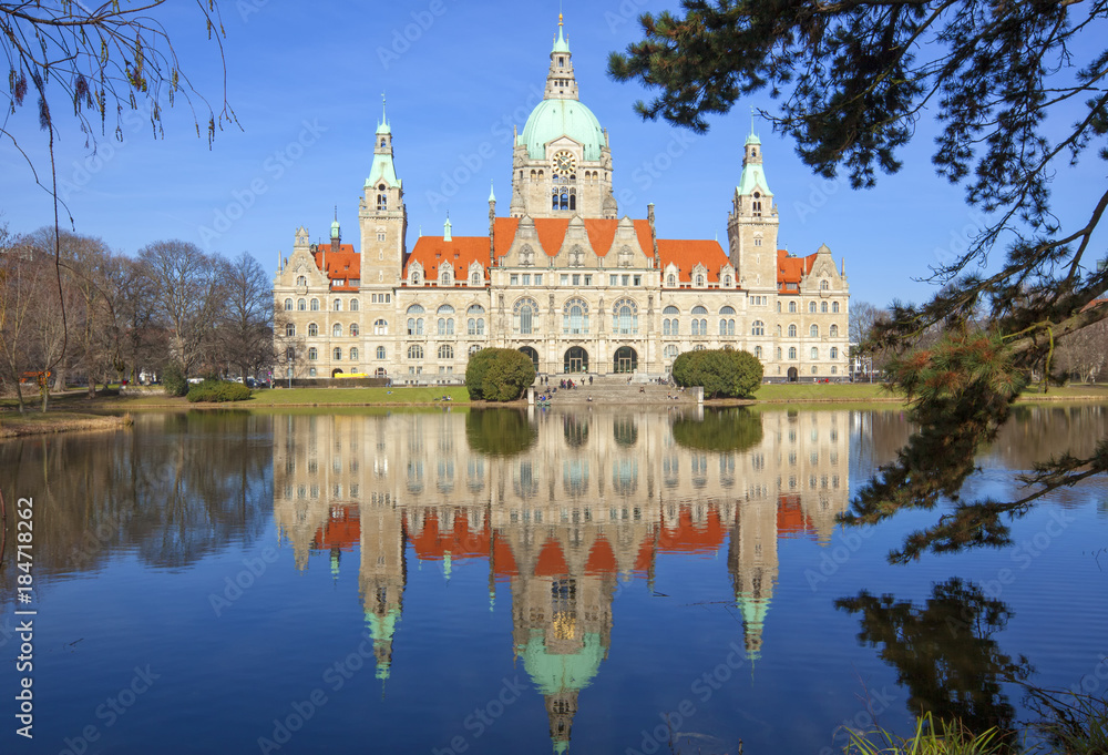 Naklejka premium Town Hall of Hanover, Germany