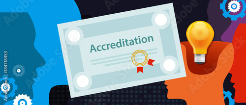 accreditation authorized organization business certificate paper with stamp photo