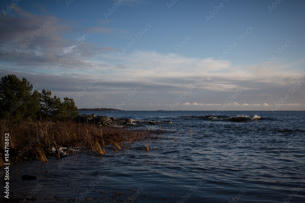 Fototapeta premium Cold day at the sea