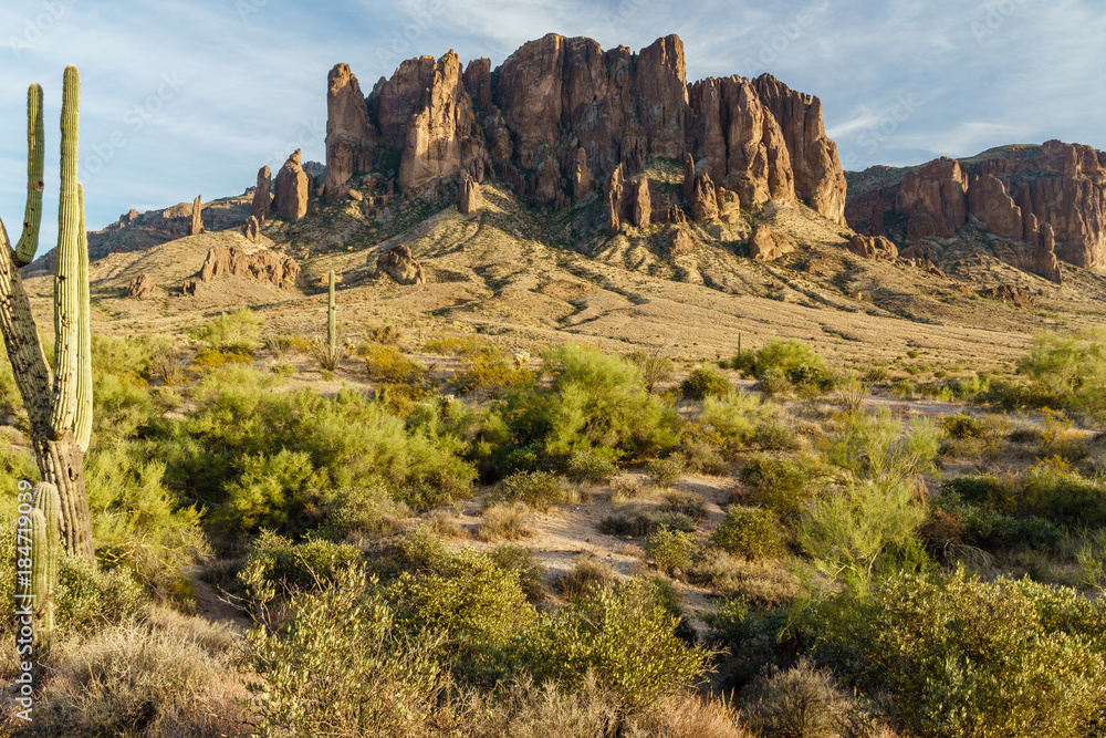 Sunset approaches the Arizona landscape