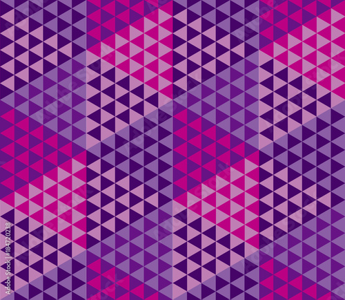Pink and violet mosaic decorative seamless pattern. Concept purple geometric repeatable motif. Vector illustration for background, wrapping paper, surface design.