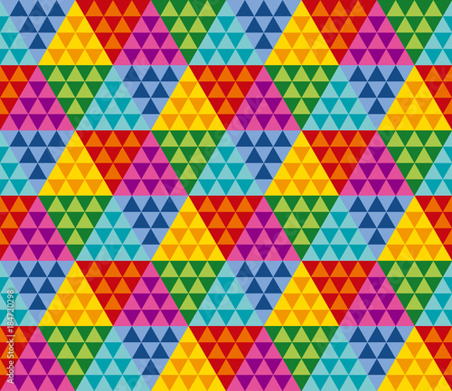 Colorful mosaic decorative seamless pattern. Concept color geometric repeatab...