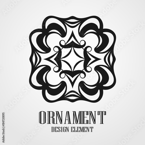 Geometric ornamental symbol for design and decoration. Vector illustration