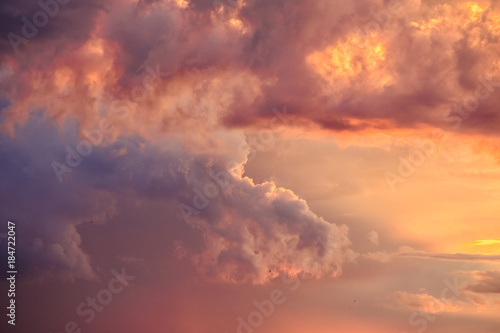 Evening sky with clouds during sunset