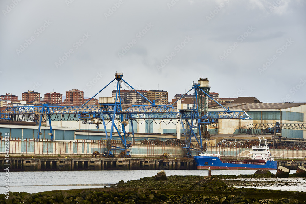 Ship Cargo with scrap in Aceria Compacta Bizkaia (ACB), Sestao, Bizcay, Basque Country, Spain