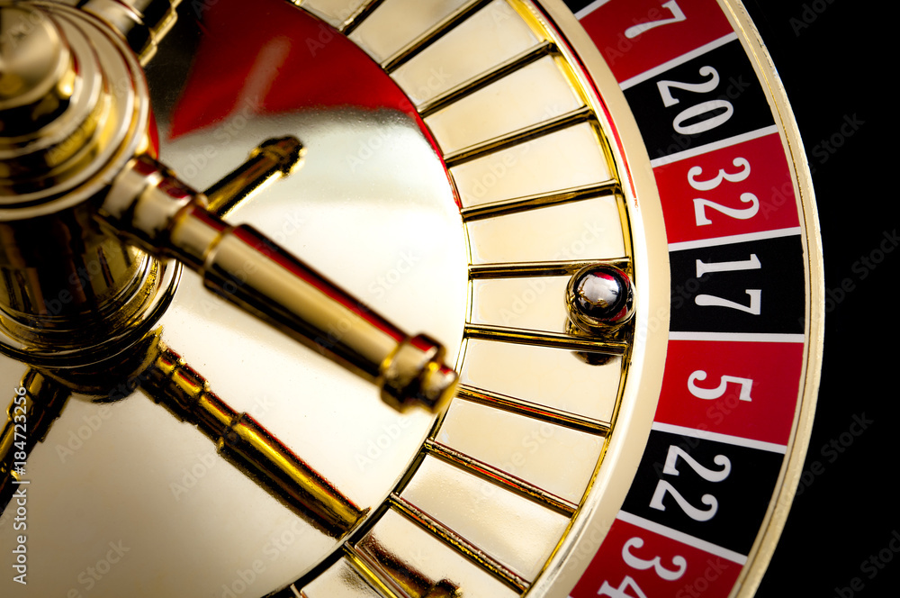 Naklejka premium Gambling, casino games and the gaming industry concept with seventeen the winning number, 17 is a black number on the roulette wheel