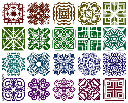Set of ornamental logos for design. Vector illustration
