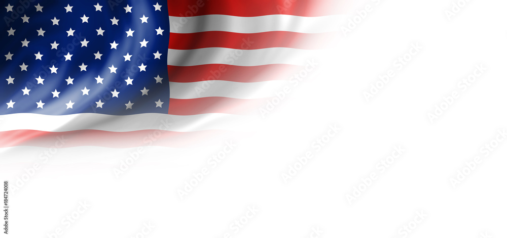 Obraz premium USA flag on white background