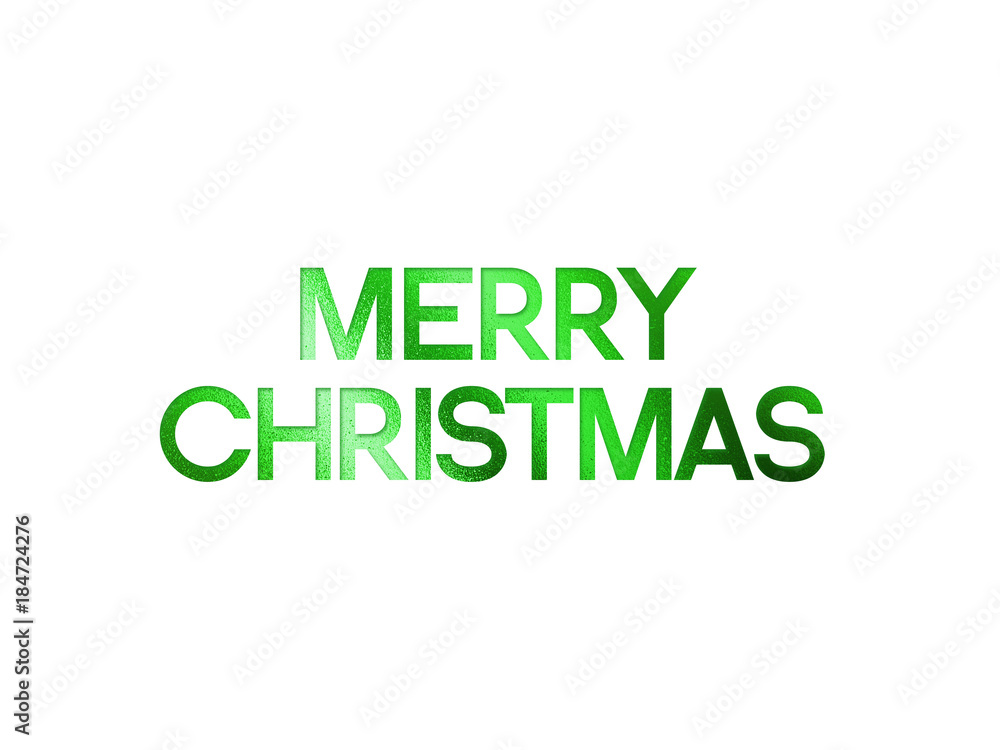 Green glitter isolated hand writing word MERRY CHRISTMAS Green glitter isolated hand writing word MERRY CHRISTMAS