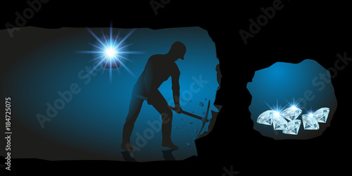trésor - richesse - concept - souterrain - creuser - mine - riche - succès - réussite - mineur - fortune