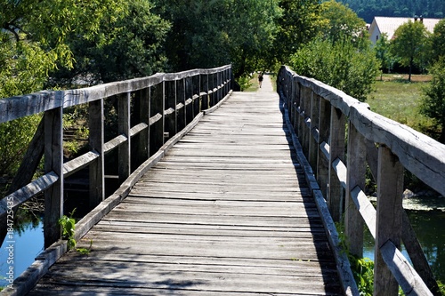 Fototapeta Naklejka Na Ścianę i Meble -  Bridge over the Krka river in Kostanjevica na Krki