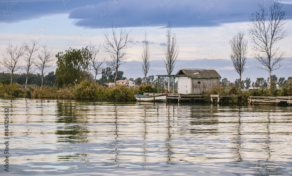 Delta del Ebro ,Tarragona landscape. River mouth Delta del Ebro ,Tarragona landscape. River mouth