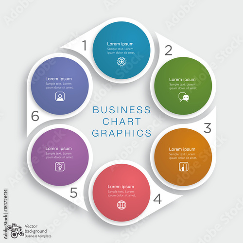 Business Chart Design 6-Step #Vector Graphics