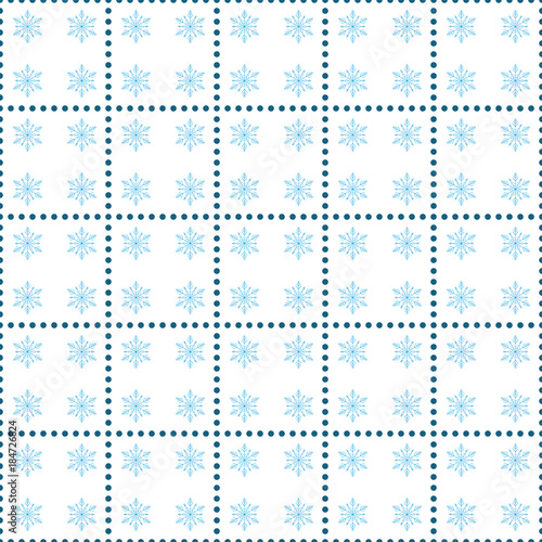 Snowflake sign in square of polka