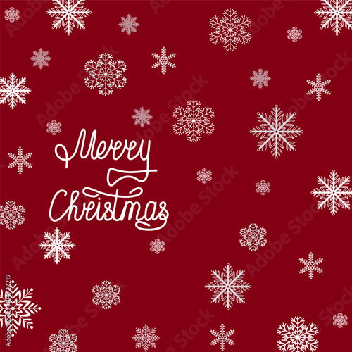 Christmas background with an inscription and snowflakes