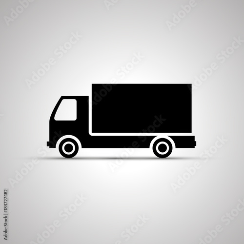 Truck silhouette, simple black phone icon