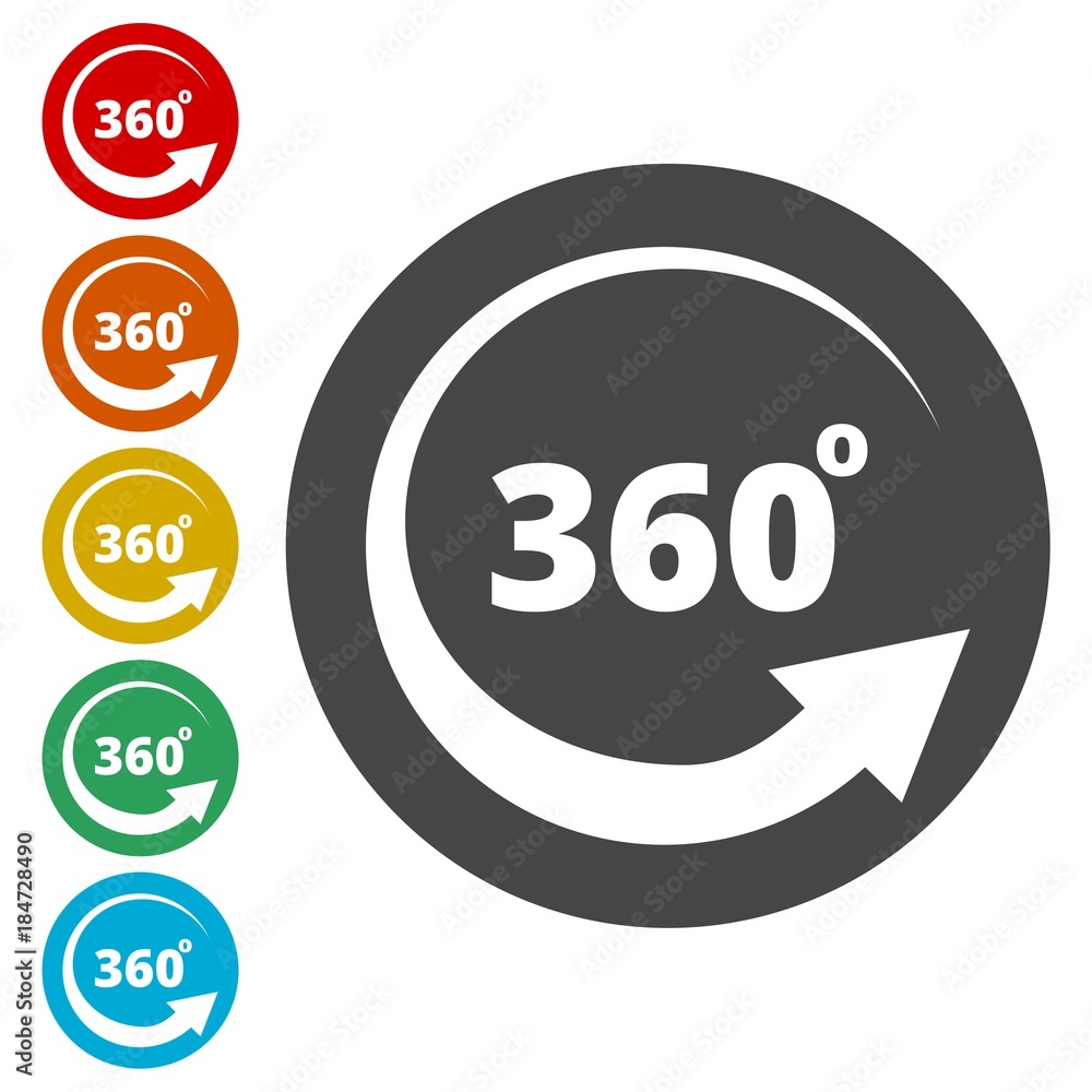 360 degrees icon 360 degrees icon