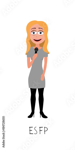 moderator woman vector represents ESFP personality from MBTI typology