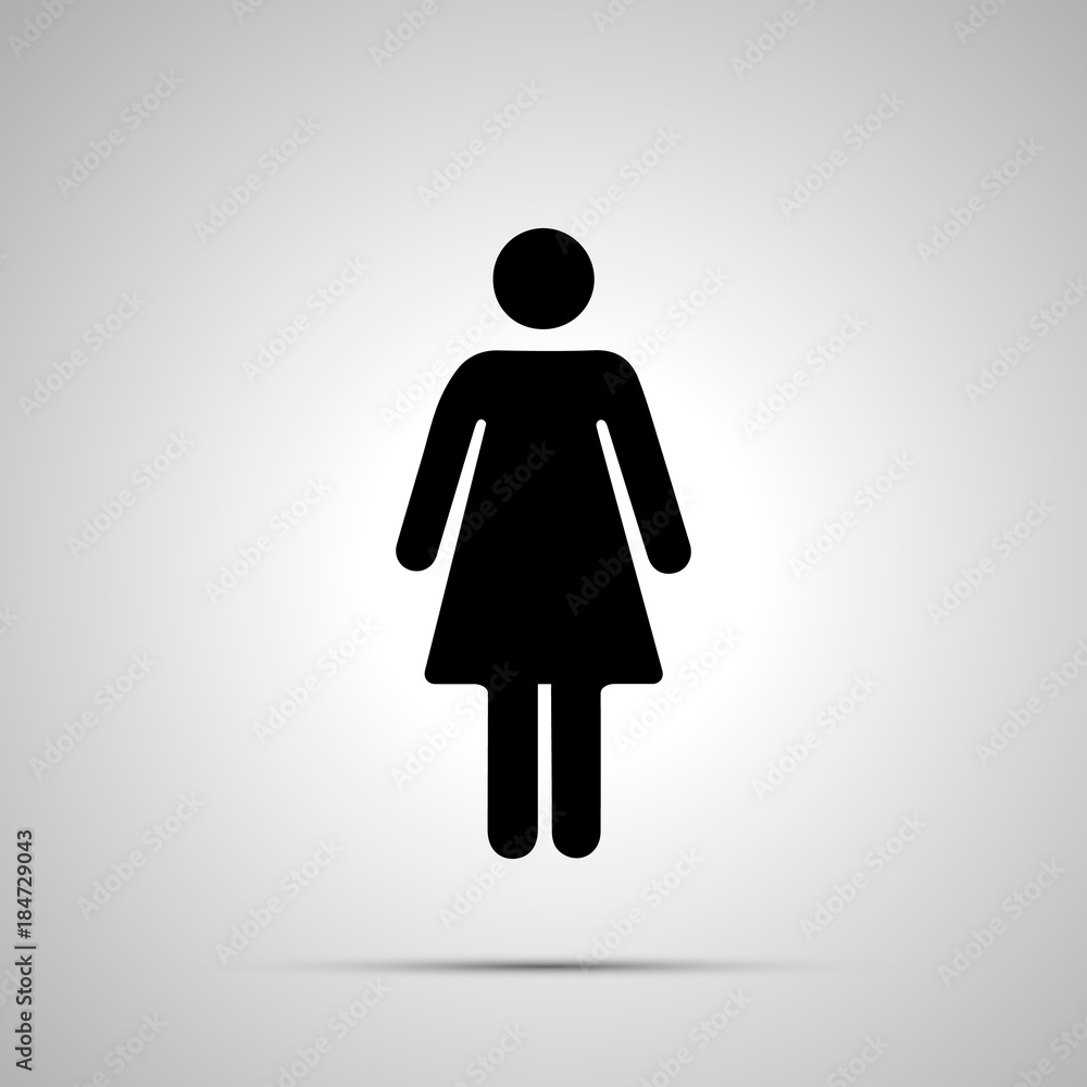 Woman silhouette, simple black human icon Woman silhouette, simple black human icon