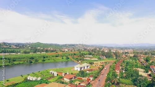 Lake near Dschang museum, aerial photo