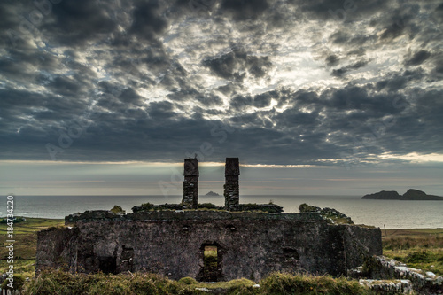 Ruins at Killonecaha near Ballinskelligs in County Kerry on the west coast of Ireland  photo