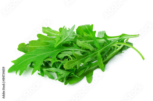 Arugula leaves isolated on white background