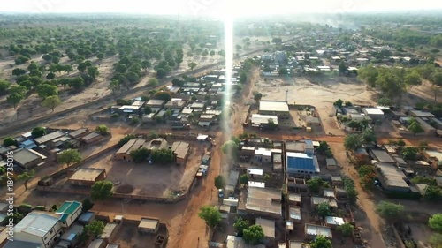 Sunshine over Ouaga city, aerial photo