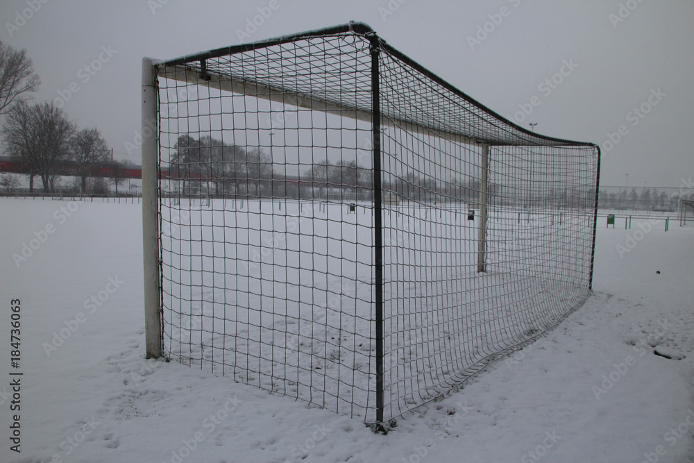 Snow layer on soccer field n Nieuwerkerk aan den IJssel Snow layer on soccer field n Nieuwerkerk aan den IJssel