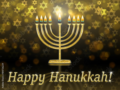 greeting card with inscription - happy hanukkah