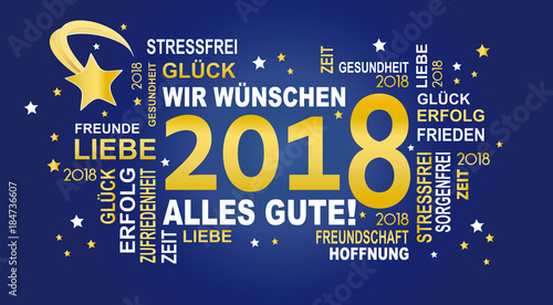 wir wünschen alles gute - 2018 - gold/blau