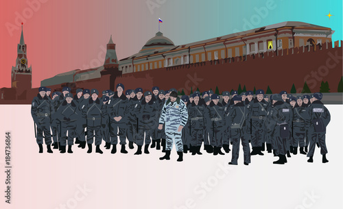 the Moscow police on guards of tranquility of the Kremlin inhabitants