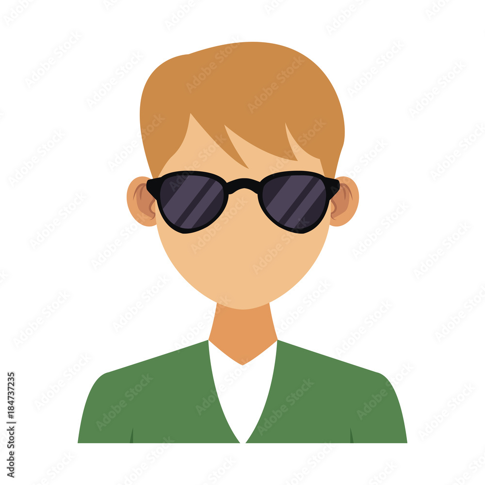 Young man with elegant clothes and sunglasses