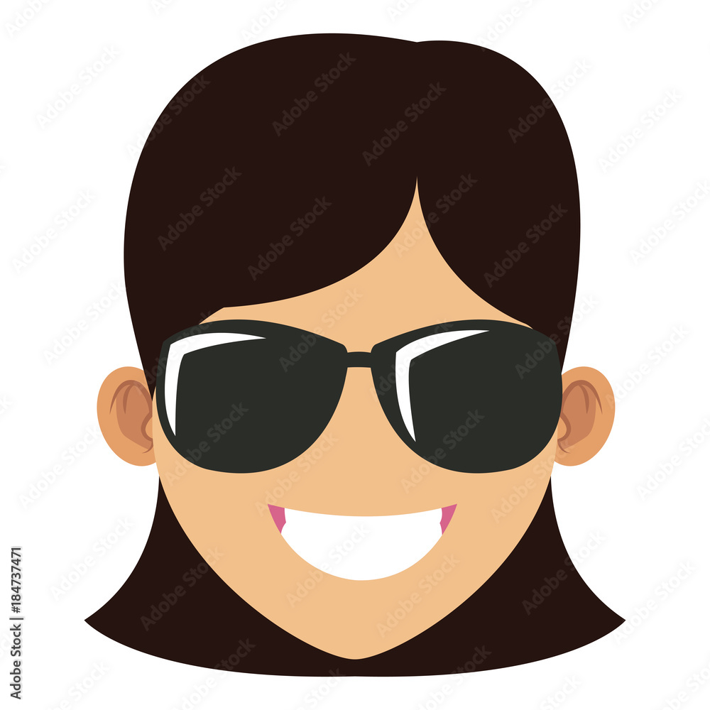 Woman with sunglasses cartoon Woman with sunglasses cartoon