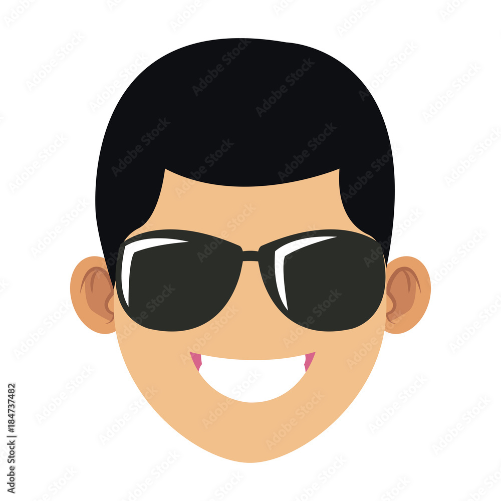 Man with sunglasses face