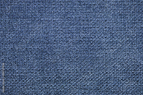 Blue burlap fabric closeup pattern.