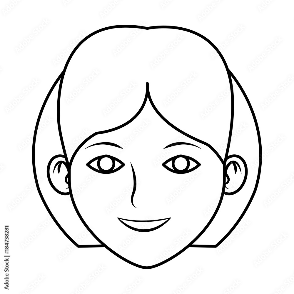 Young woman face cartoon Young woman face cartoon